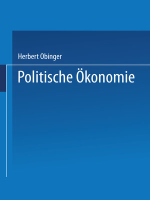 cover image of Politische Ökonomie